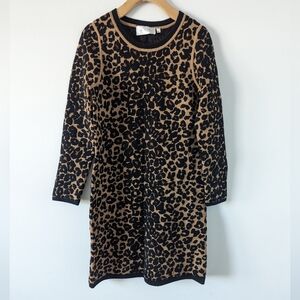 A.L.C. Leopard Print Wool Cashmere Blend Dress Women's Medium